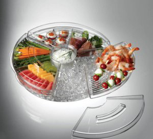 Iced serving outlet platter